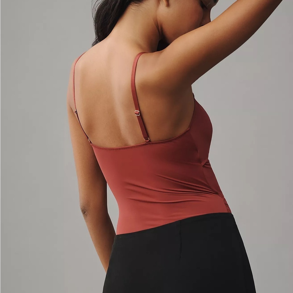 Anthropologie Rust Bodysuit with Floral Detail M NWT - Picture 4 of 5